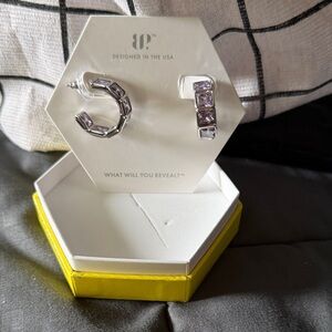 BP OG Earrings Cast in Still Grace Lavender Topaz CZ on Rhodium Plating.